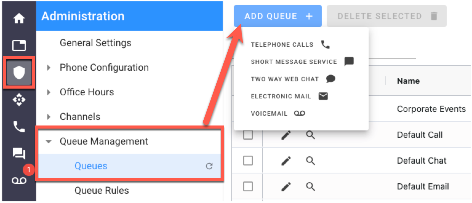 Call Center Queue Names Add a Voice Queue in The Contact Center