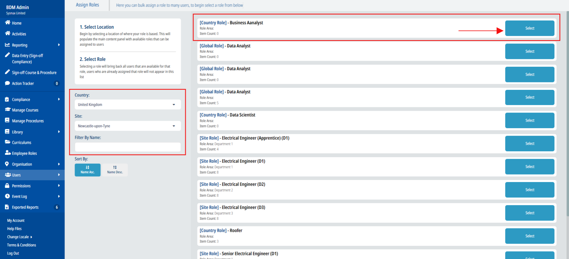 How to assign Roles to existing Users