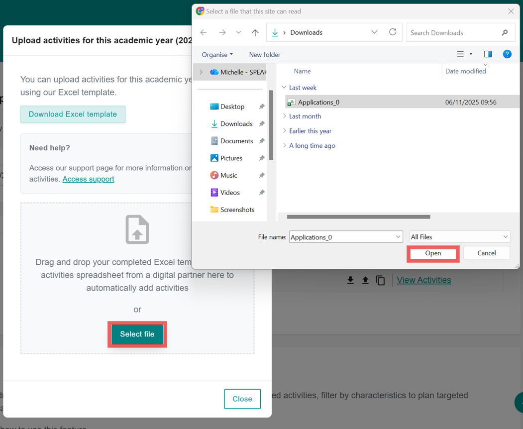 How to export application data through Compass+