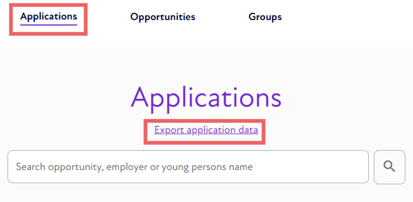 How to export application data through Compass+