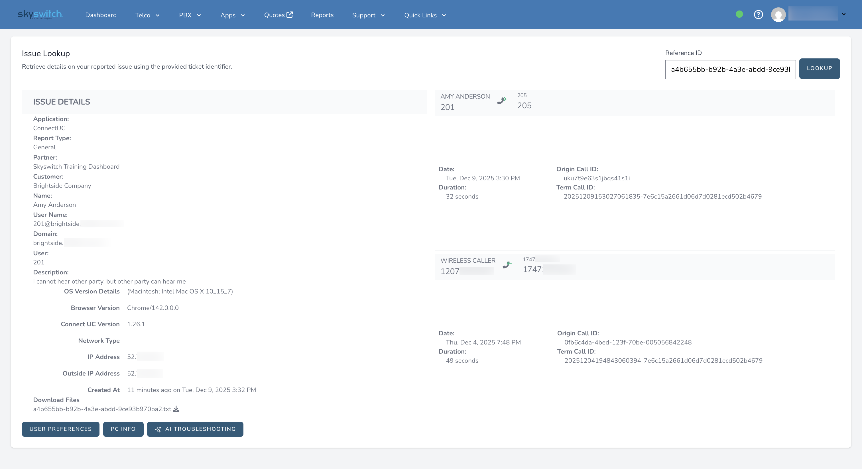 UC Client Issue Lookup and AI Troubleshooting
