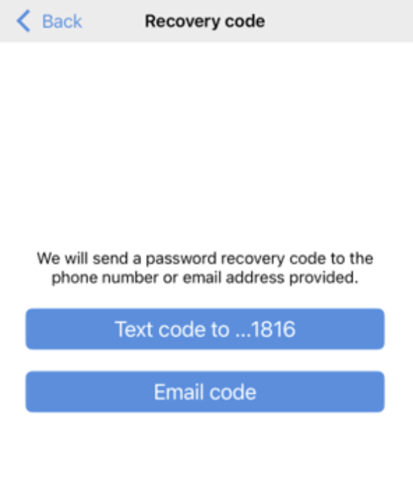 Recovery Code Contact Menu Getting started with the Mobile App for Admins (iOS)