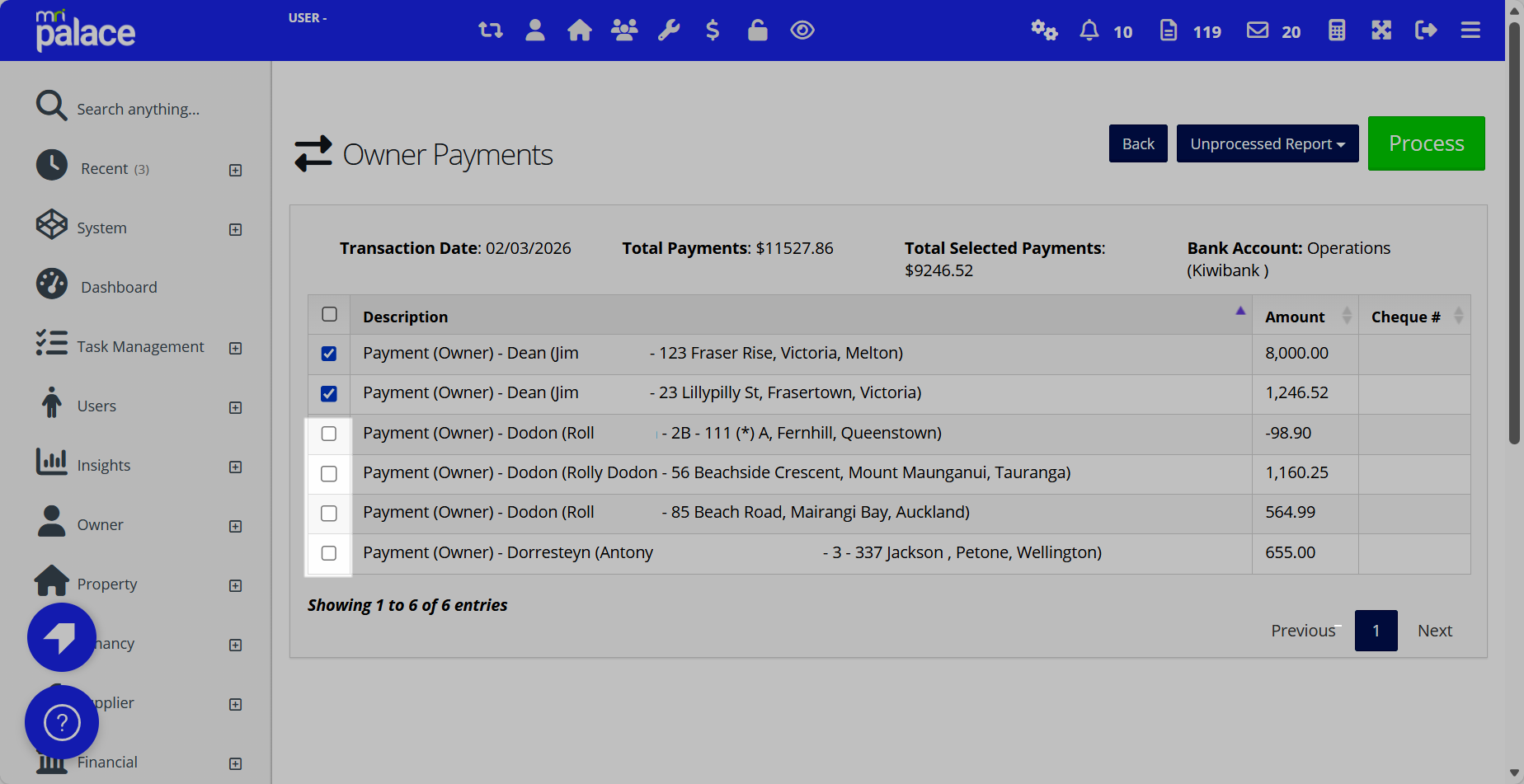 Unprocessed Transaction Remove a transaction from the Unprocessed Transactions screen