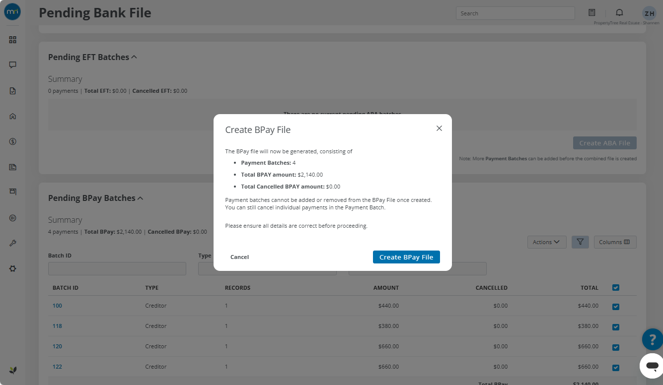 Bpay Example Create a bulk BPay payment