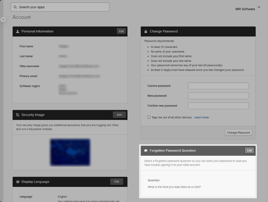 Update user details and security