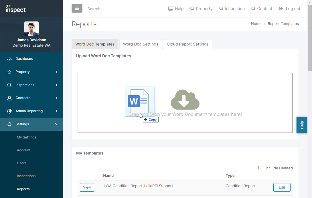 Create custom inspection report