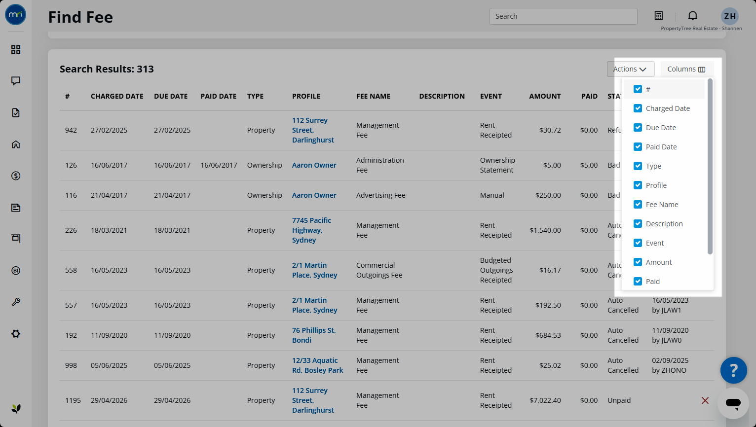 Fee Related Header Find and report on fees