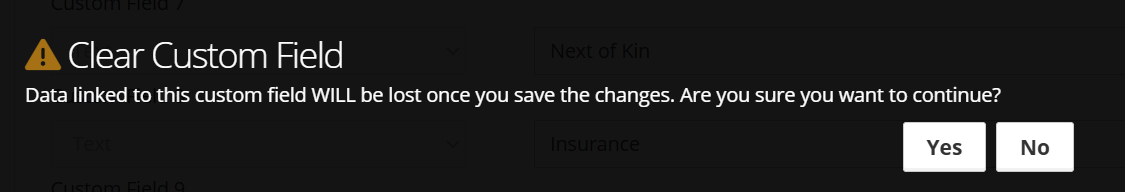Remove a custom field