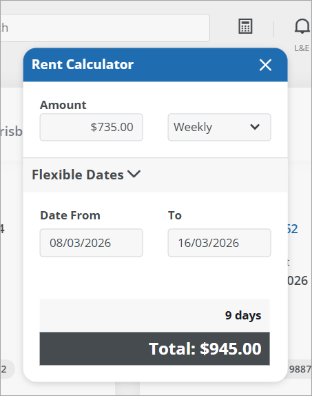 Monthly Rent Table Manage rent calculations using the Rent Calculator