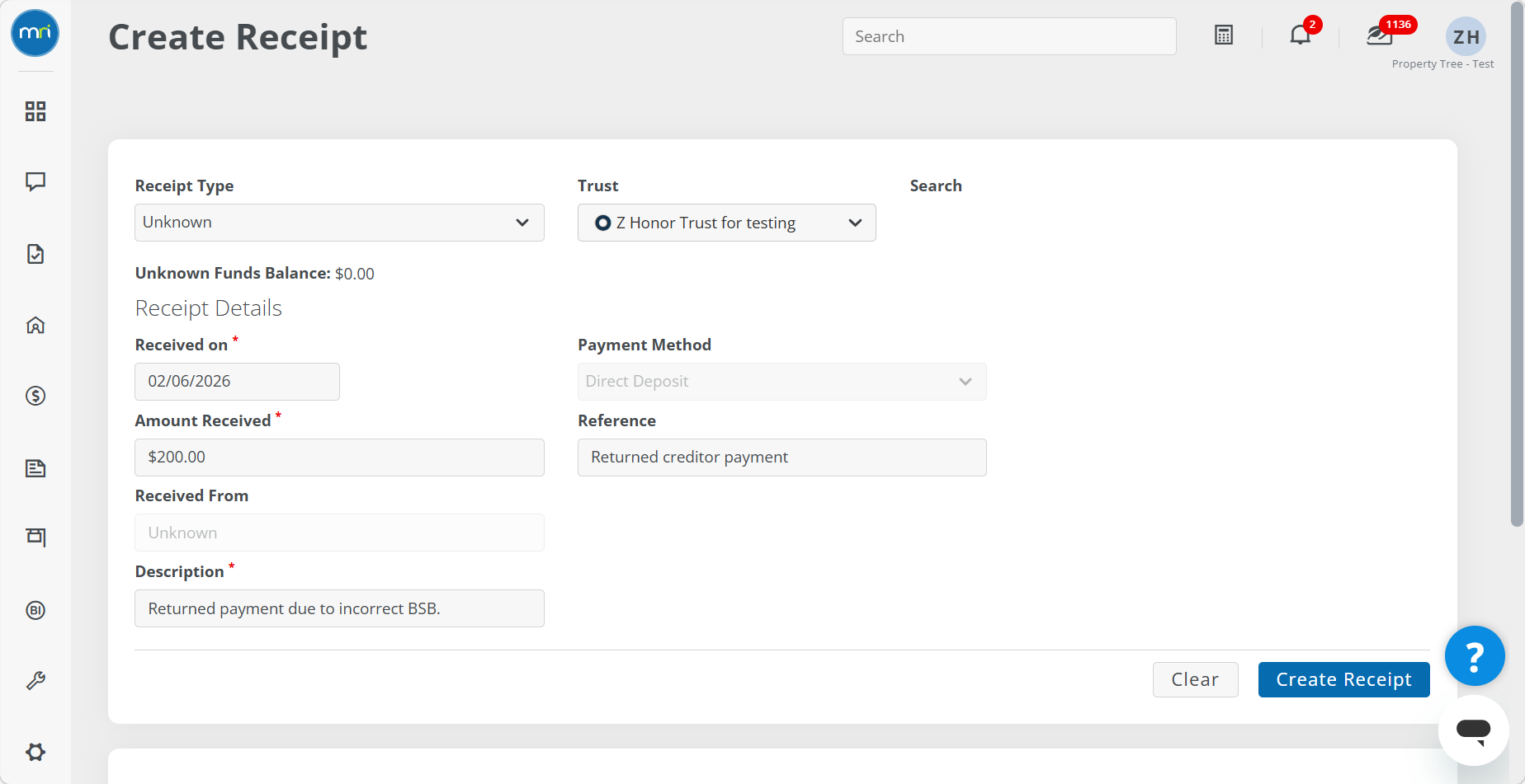 Redito Name Manage returned or rejected creditor payments