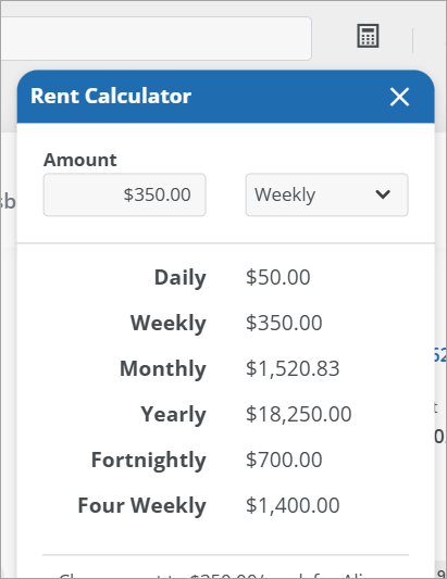Manage rent calculations using the Rent Calculator