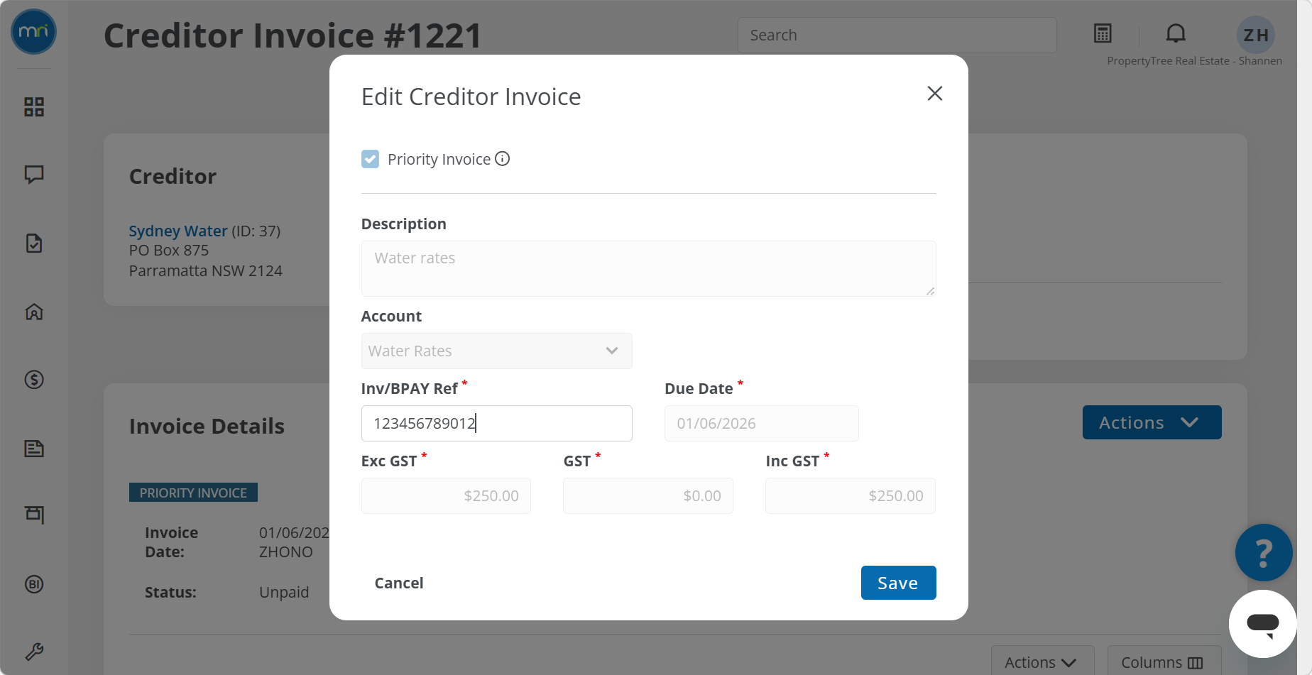 Update and reprocess a creditor payment with an incorrect BPAY reference