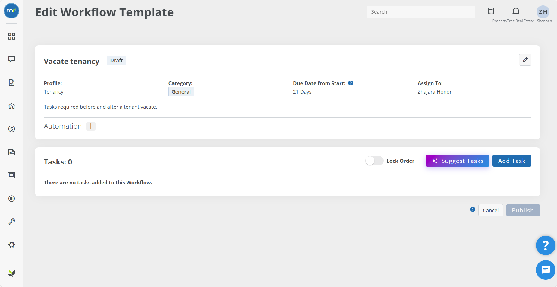 Create a workflow template