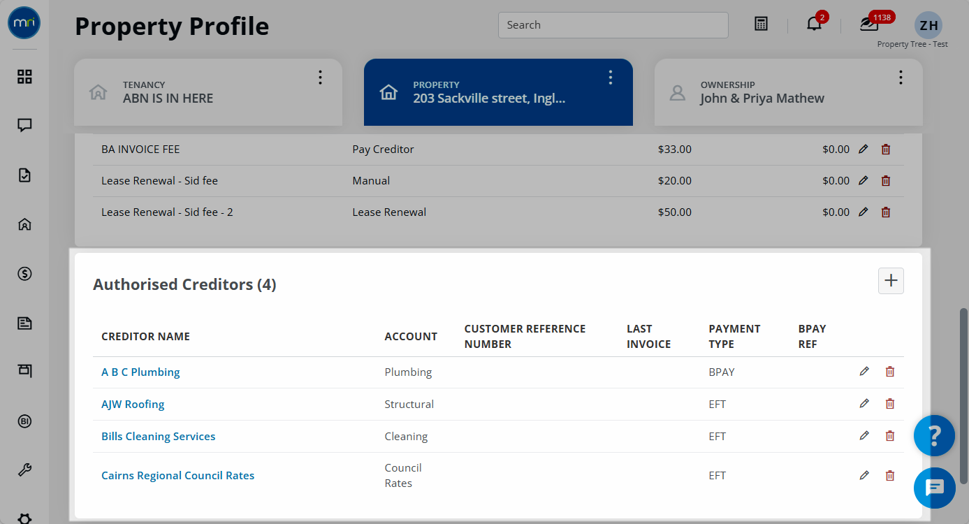 Configure Property Tree settings for Invoice Automate use
