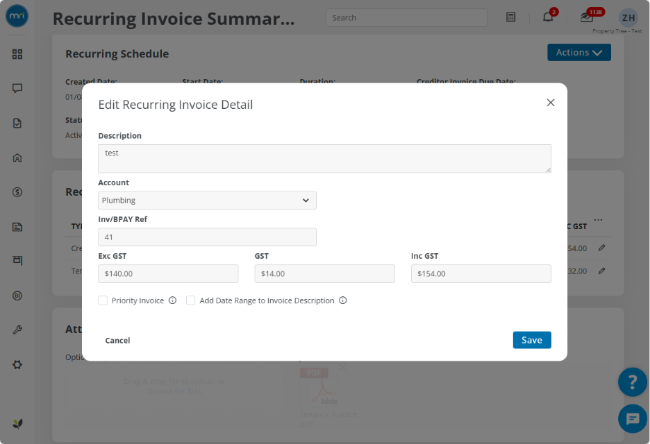 Repipe Invoice Edit or cancel recurring invoices