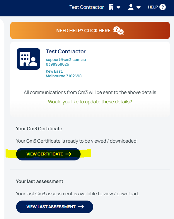 Where is my Cm3 Certificate?