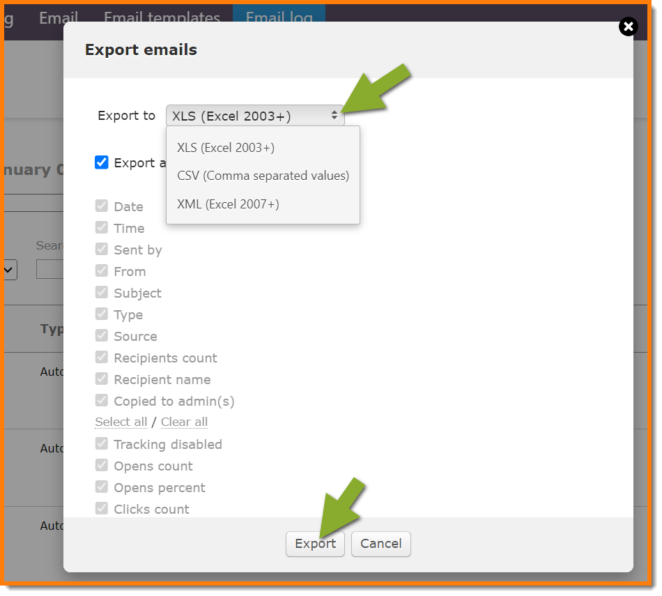 Backing up your data via export
