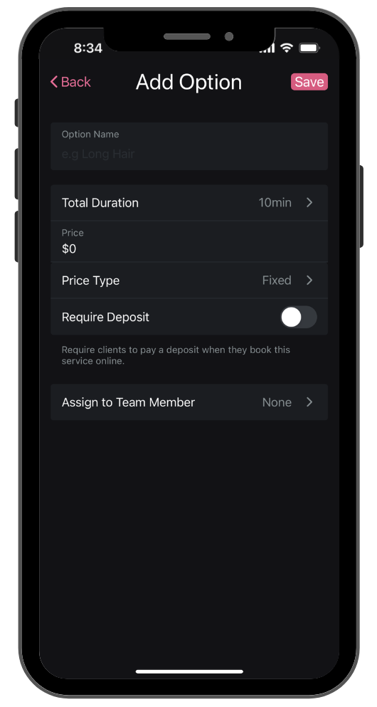 How to Add Service Options