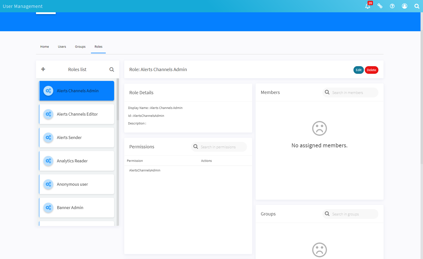 User Management App: Roles