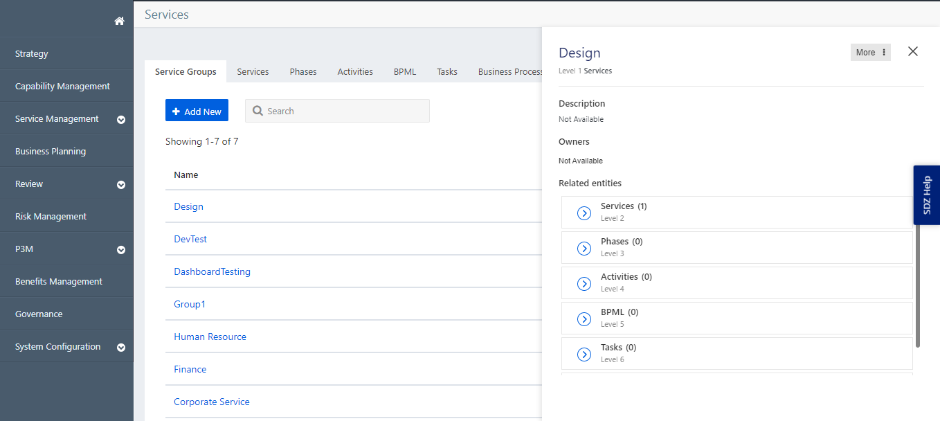 Service. View Understanding the Service Management Module