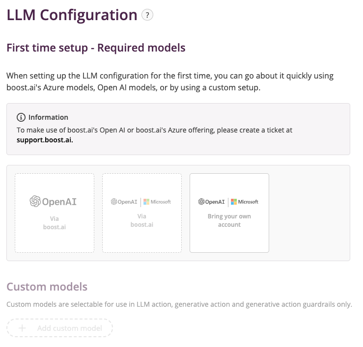 LLM configuration