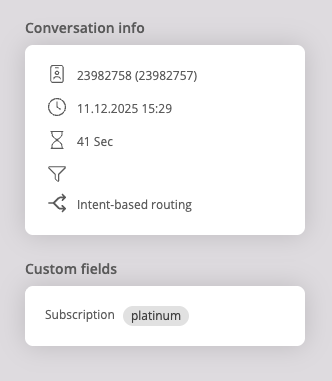 Settings: Custom conversation fields