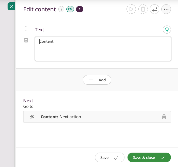 The action editor