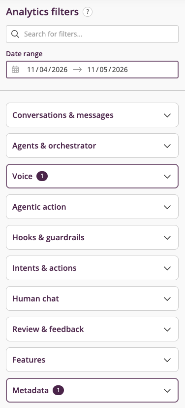 Filter Analytics Analytics filters