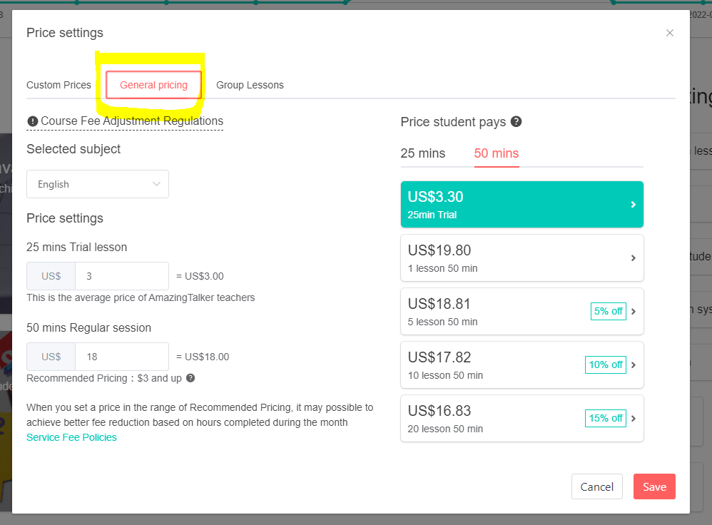How do I set my course pricing?
