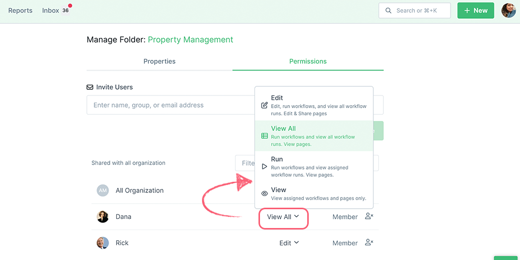 Managing Folder User Permissions