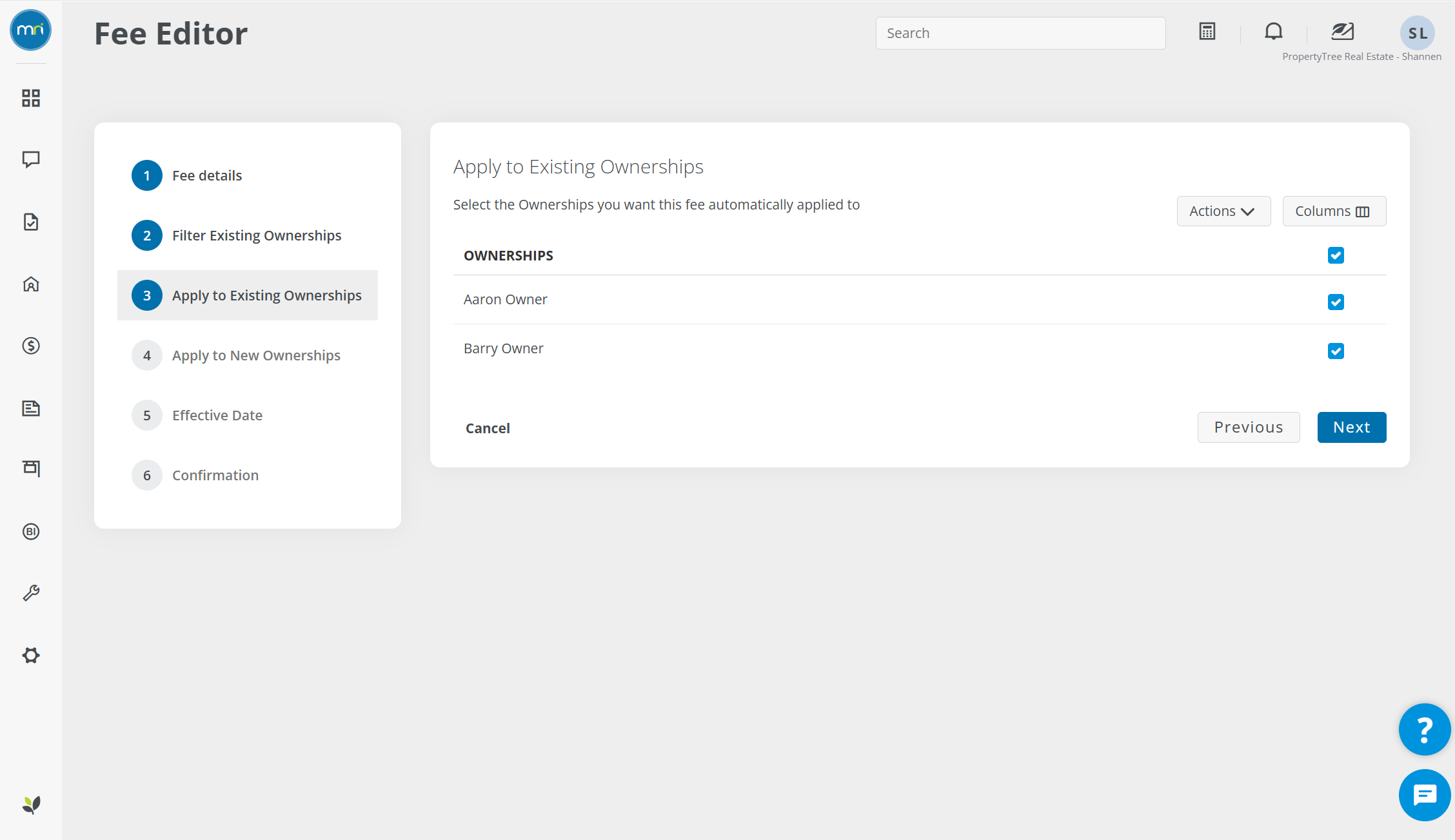 Configure and edit fees