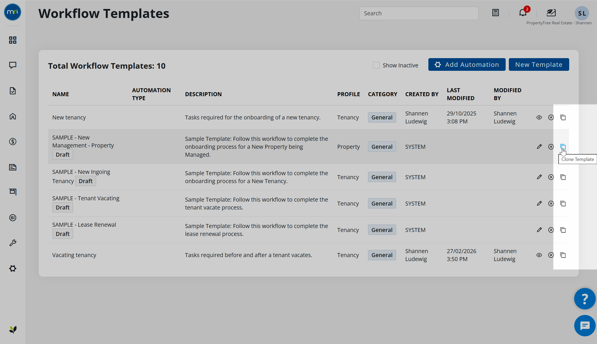 Create a workflow template