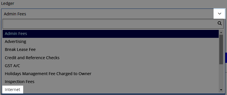 Receipt to and pay a ledger