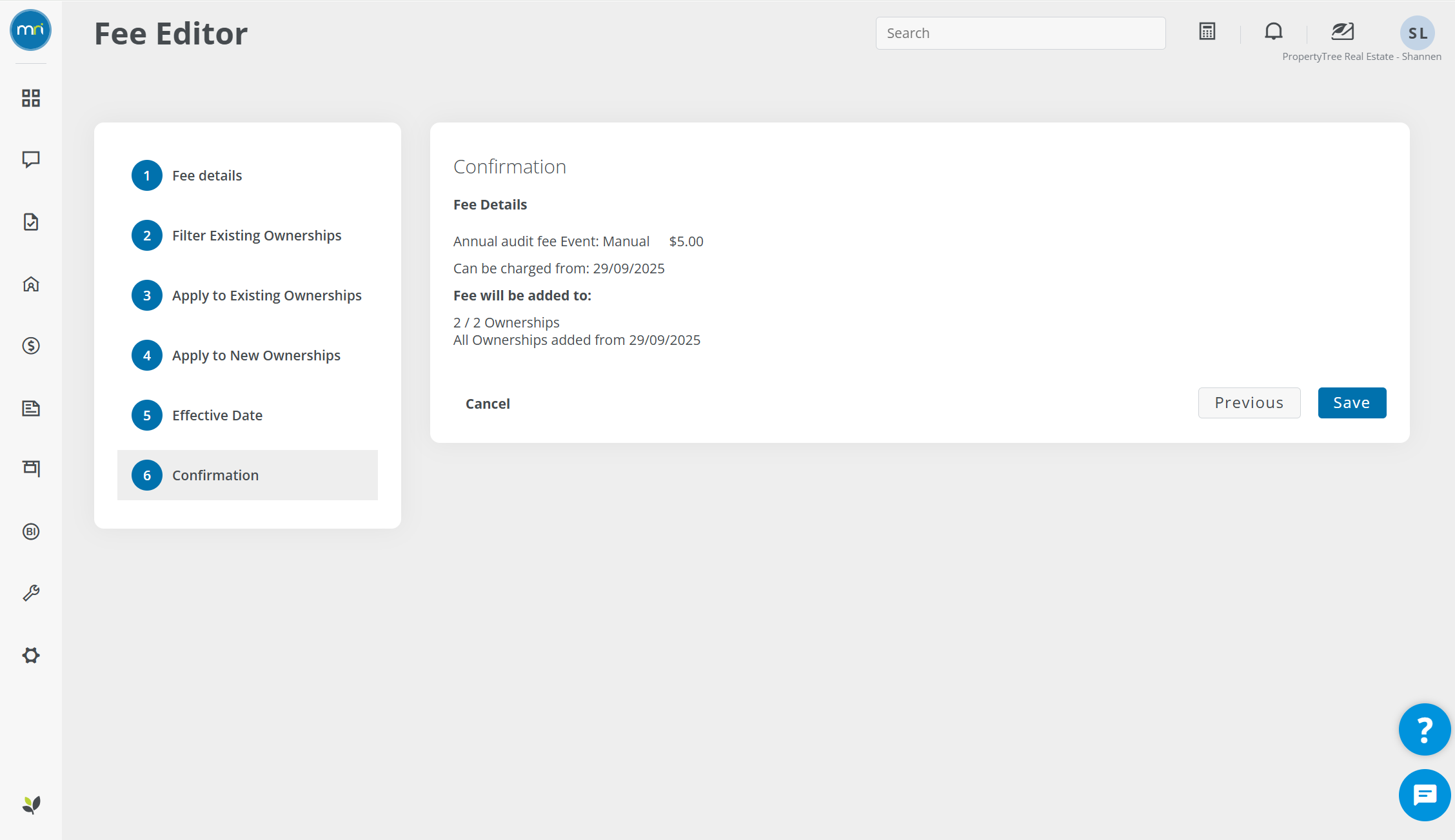 Configure and edit fees