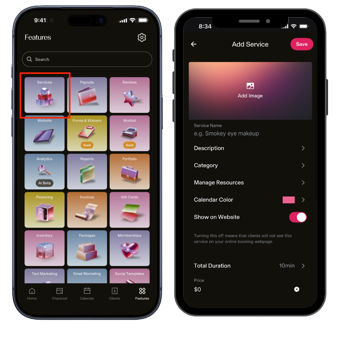 How to Add and Edit Services
