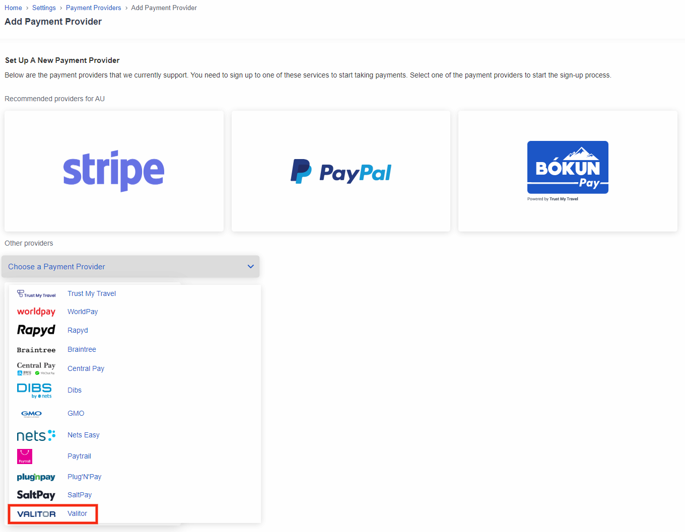 Valitor Payment providers: How to set up Valitor payment page
