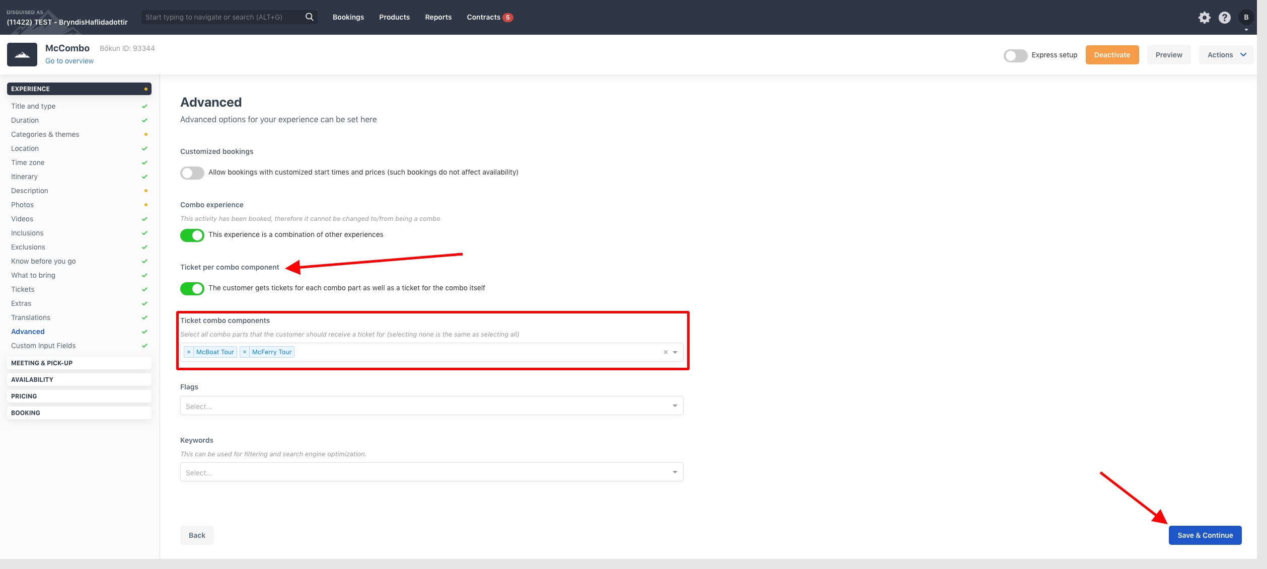 Cómo compartir la disponibilidad de múltiples experiencias