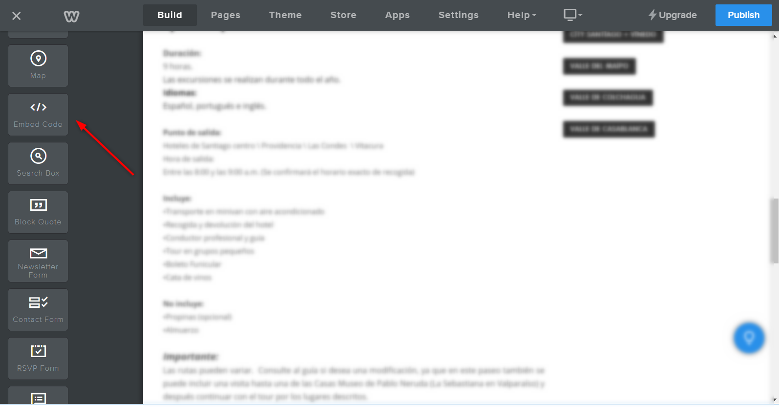 How to embed a widget to Weebly CMS