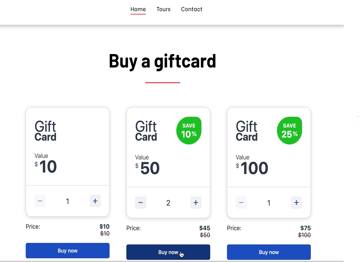 Creating value gift cards to sell your products