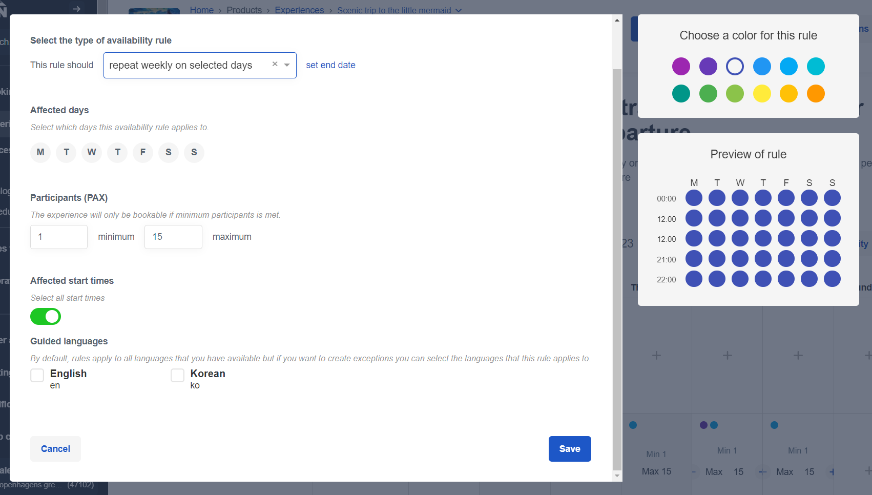 How to add recurring availability