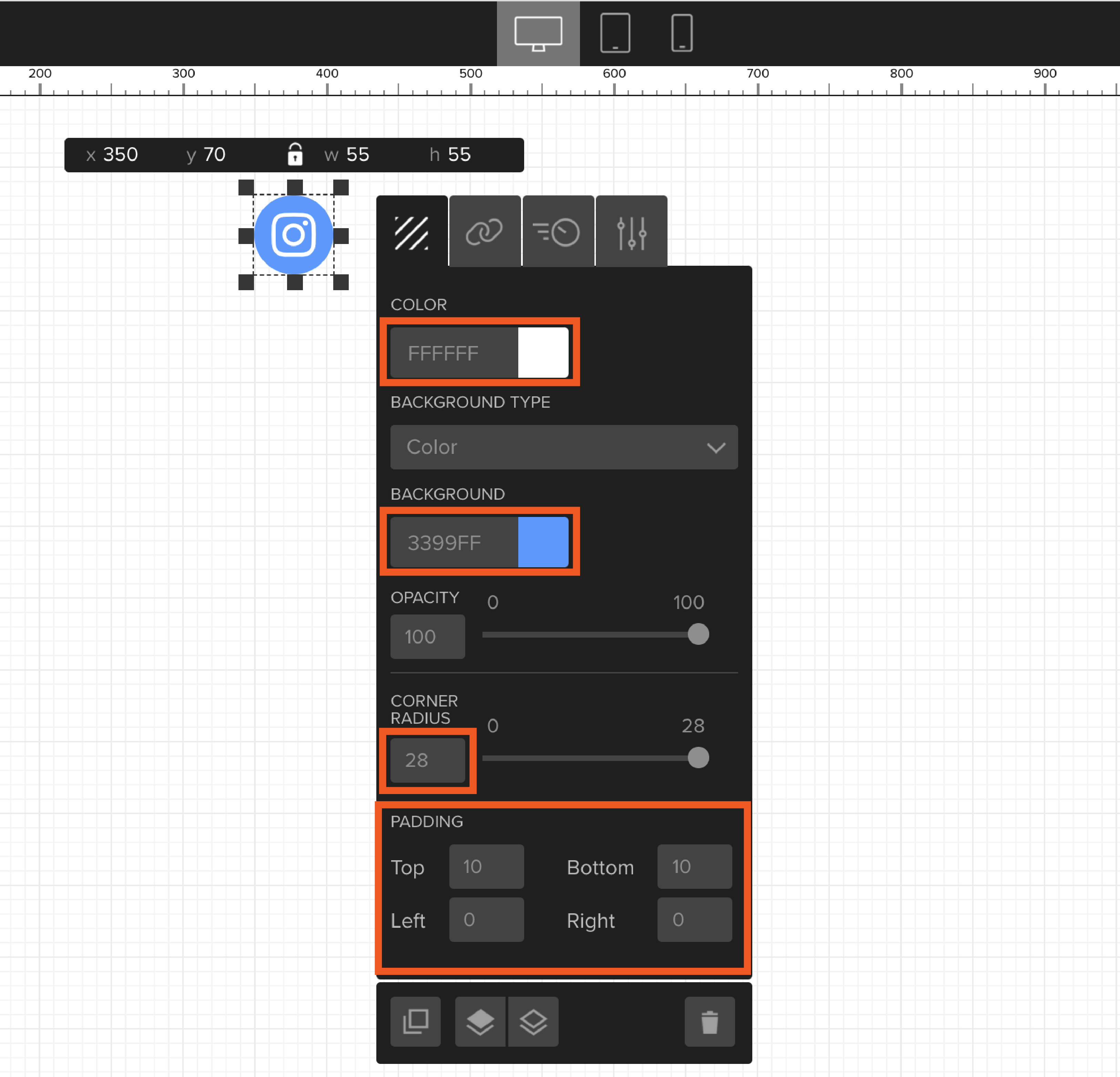 Adding icons