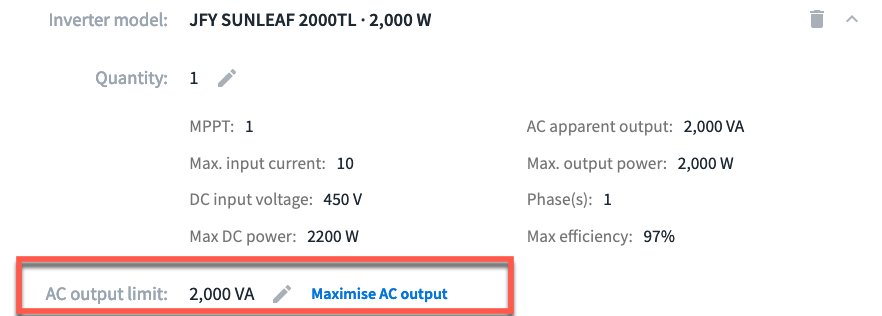 Inverter settings