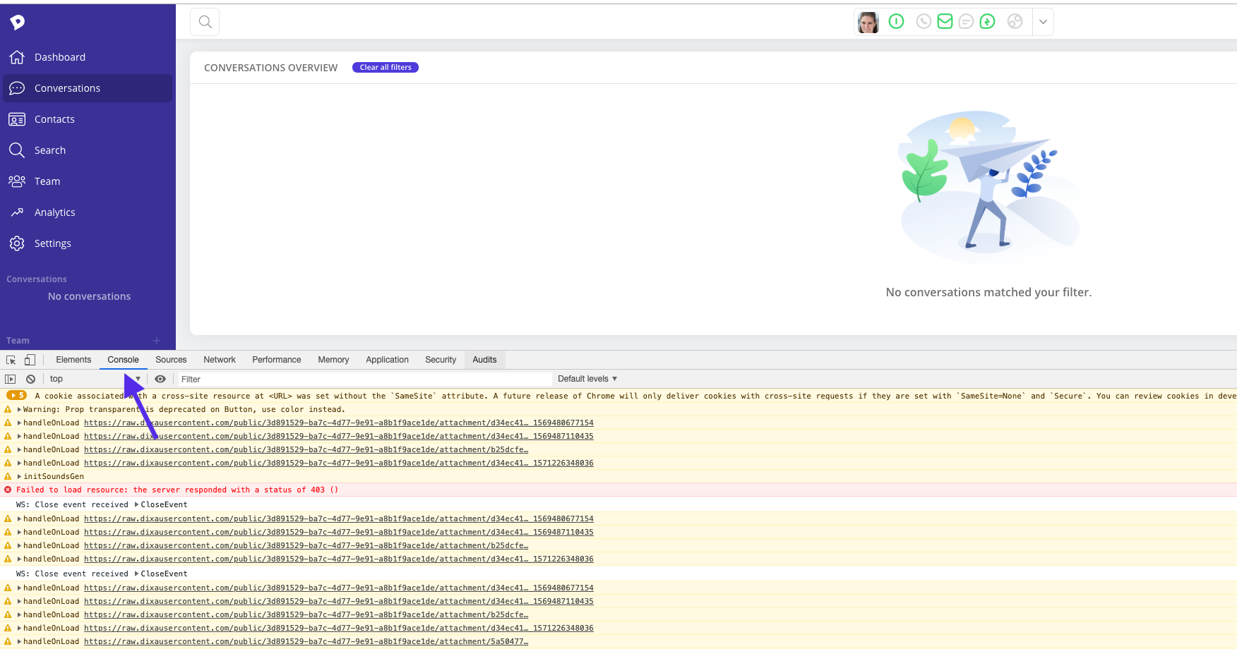 How to open the developer console when troubleshooting issues?