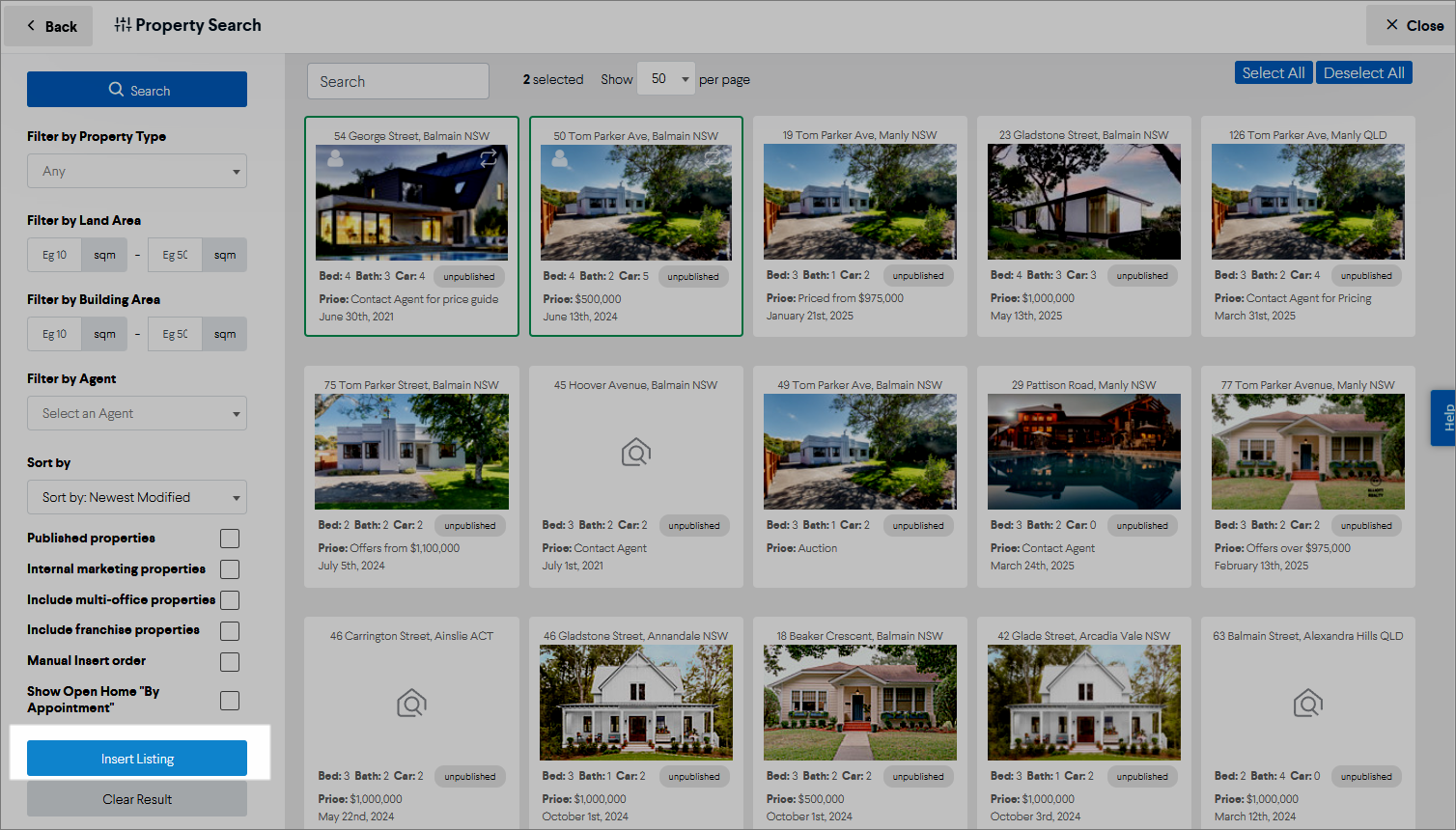 Create multi-property flyers