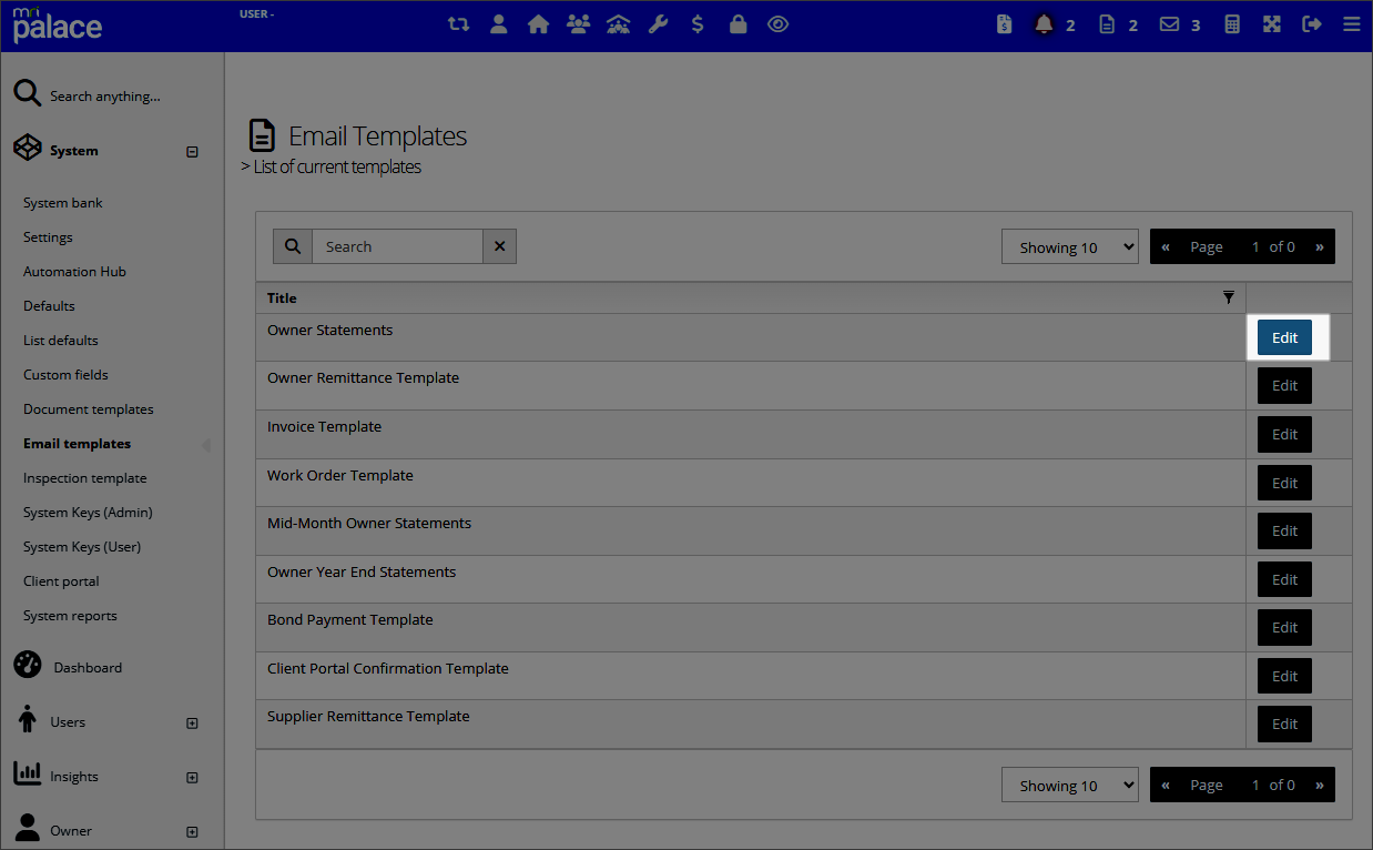 Configure email templates