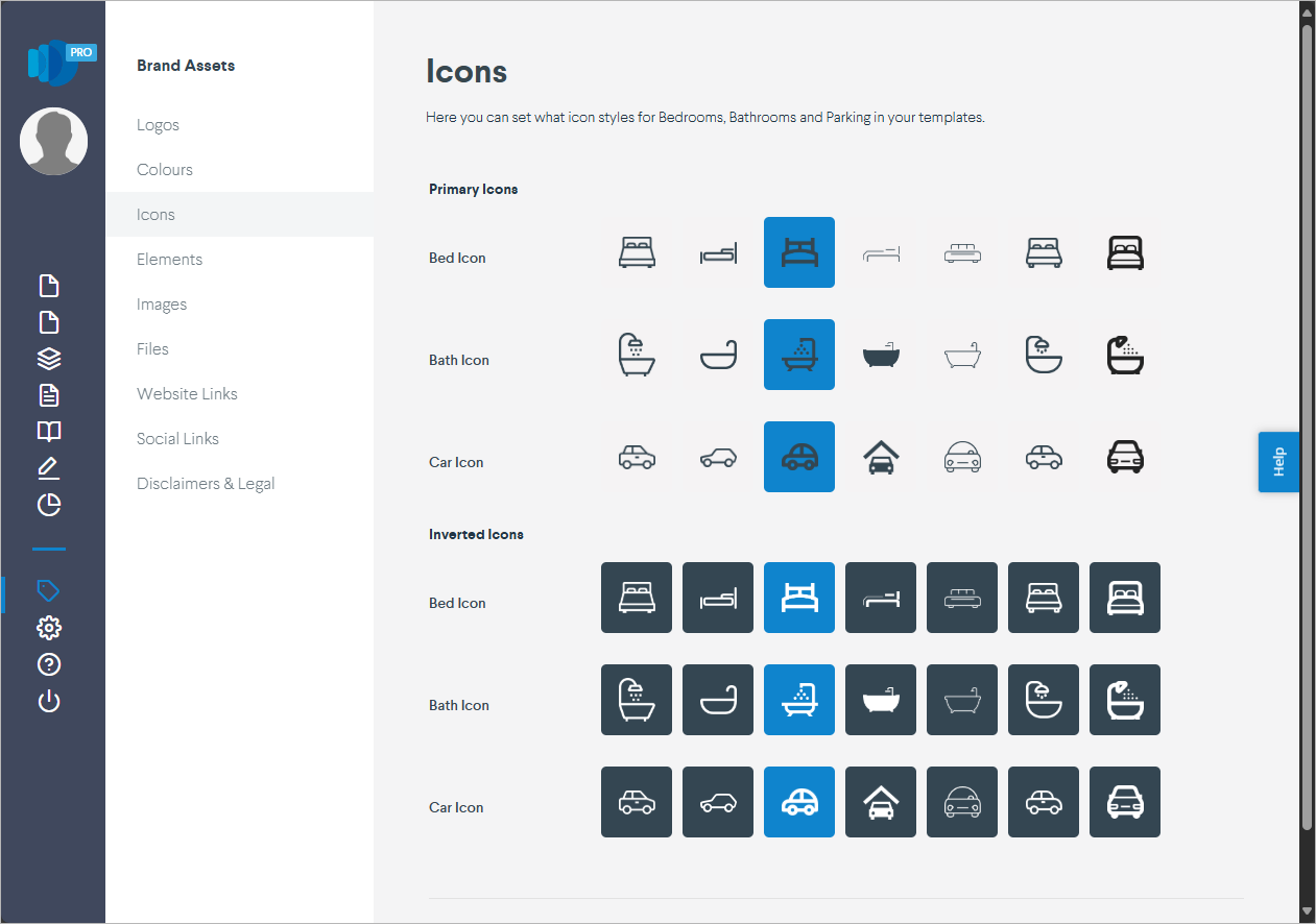 Change property icons