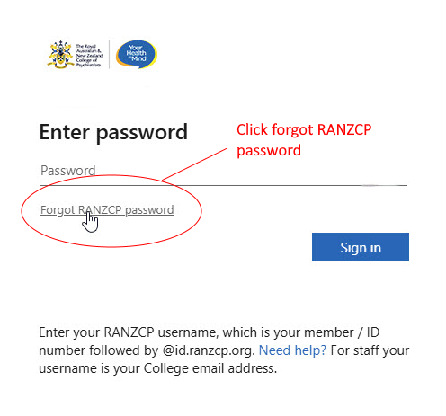 Step by step guide to signing in for the first time | RANZCP