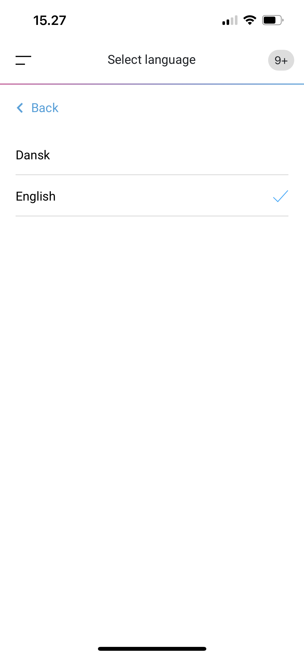 Language - Mobile app