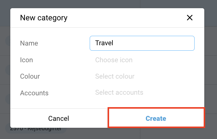 Create a new expense category