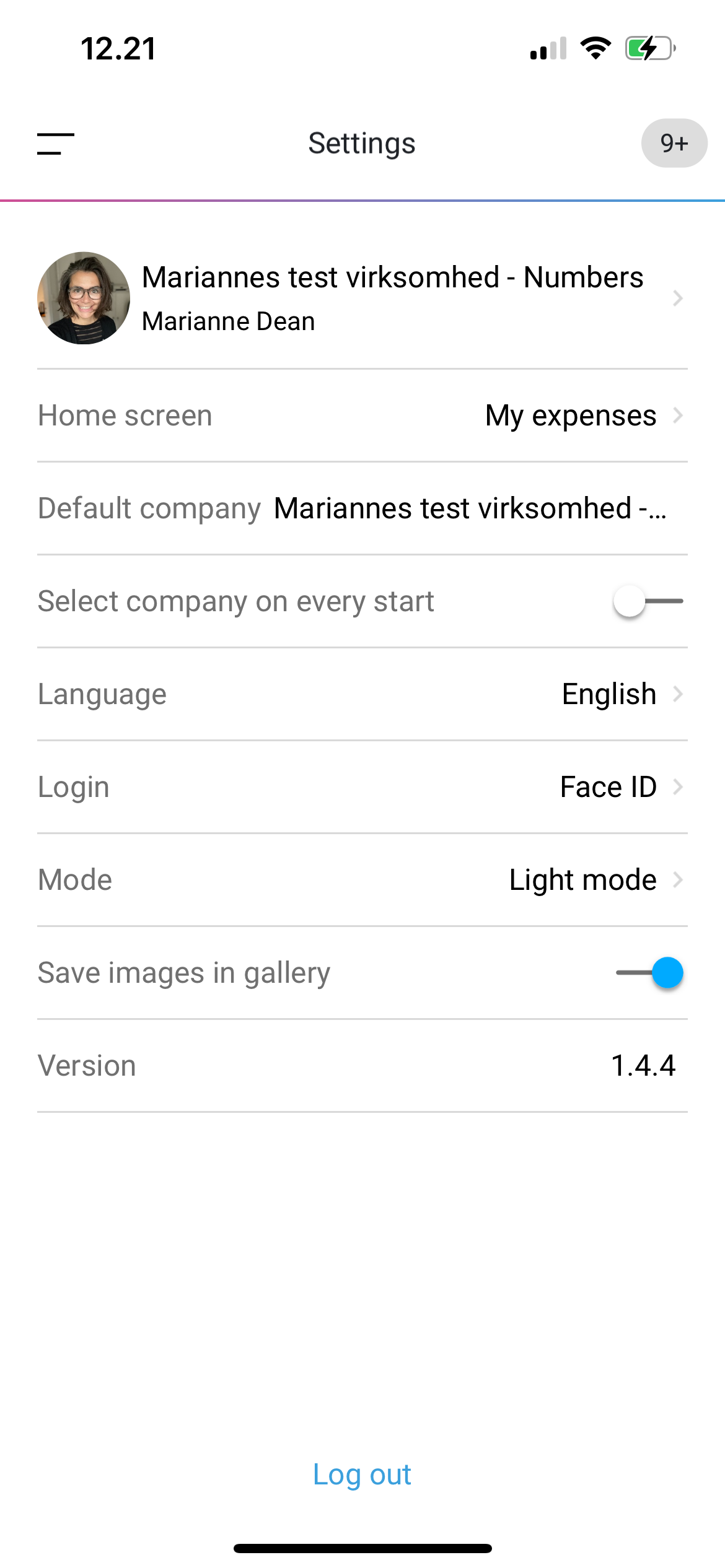 Settings - Mobile app